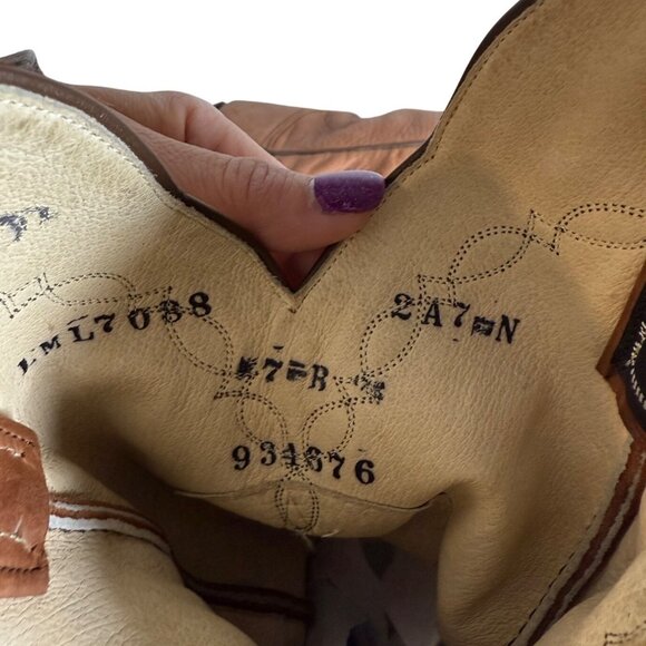 Vintage 80s Larry Mahan Womens Western Style Cow Girl Boots Soft Leather 7B - Picture 9 of 10
